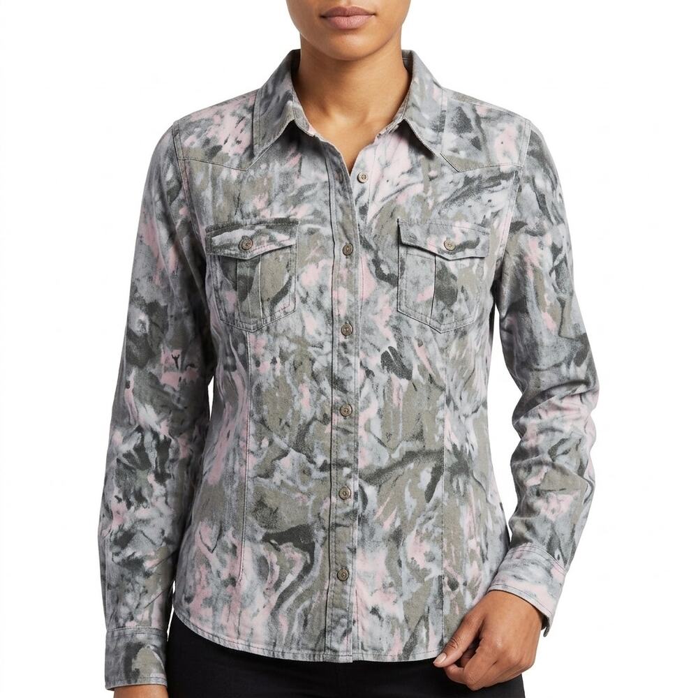 Gramicci Garment Multicolor Graphic Button-Up Shirt Women Size L